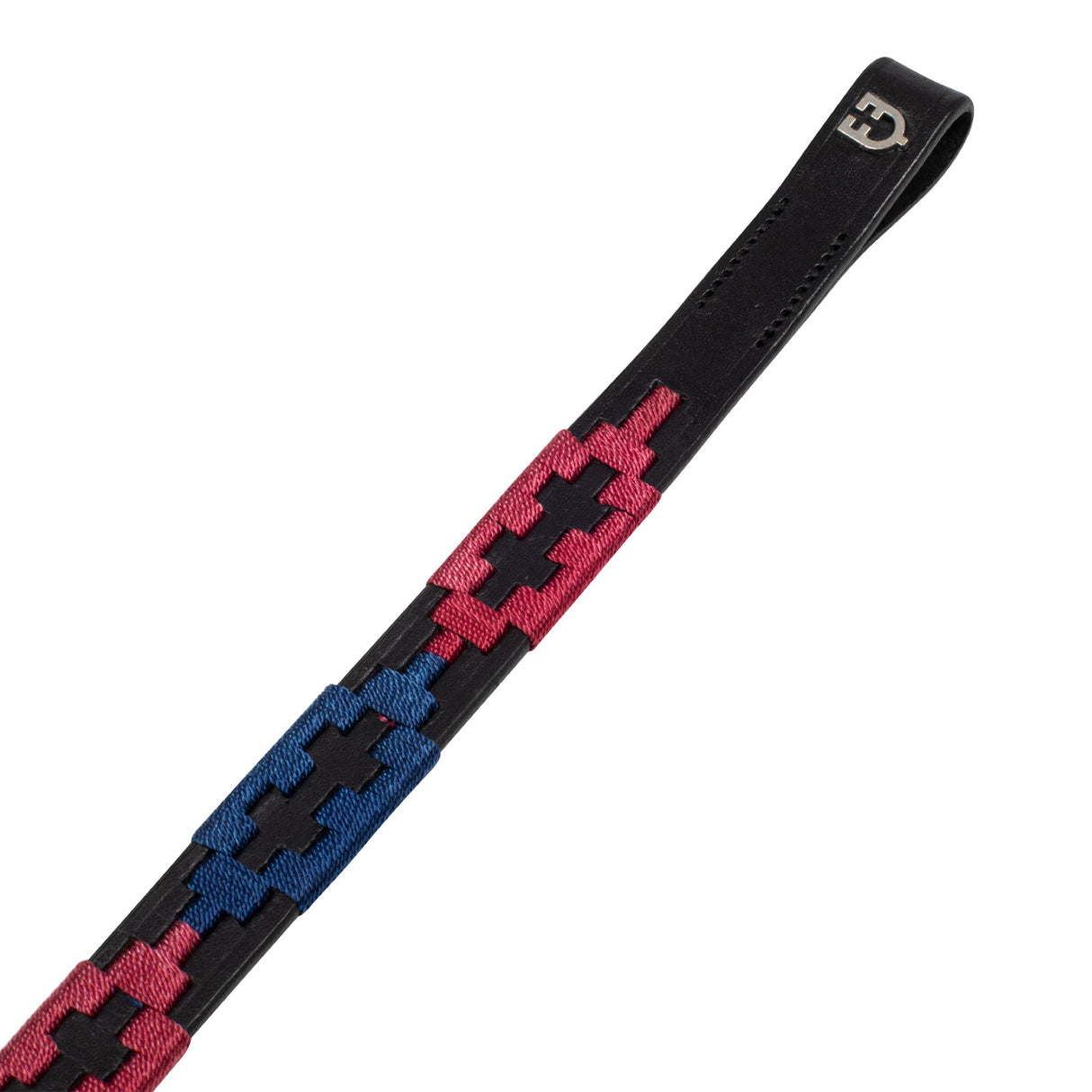 Equestro Leather Browband With Two-Tone Decorations #colour_black