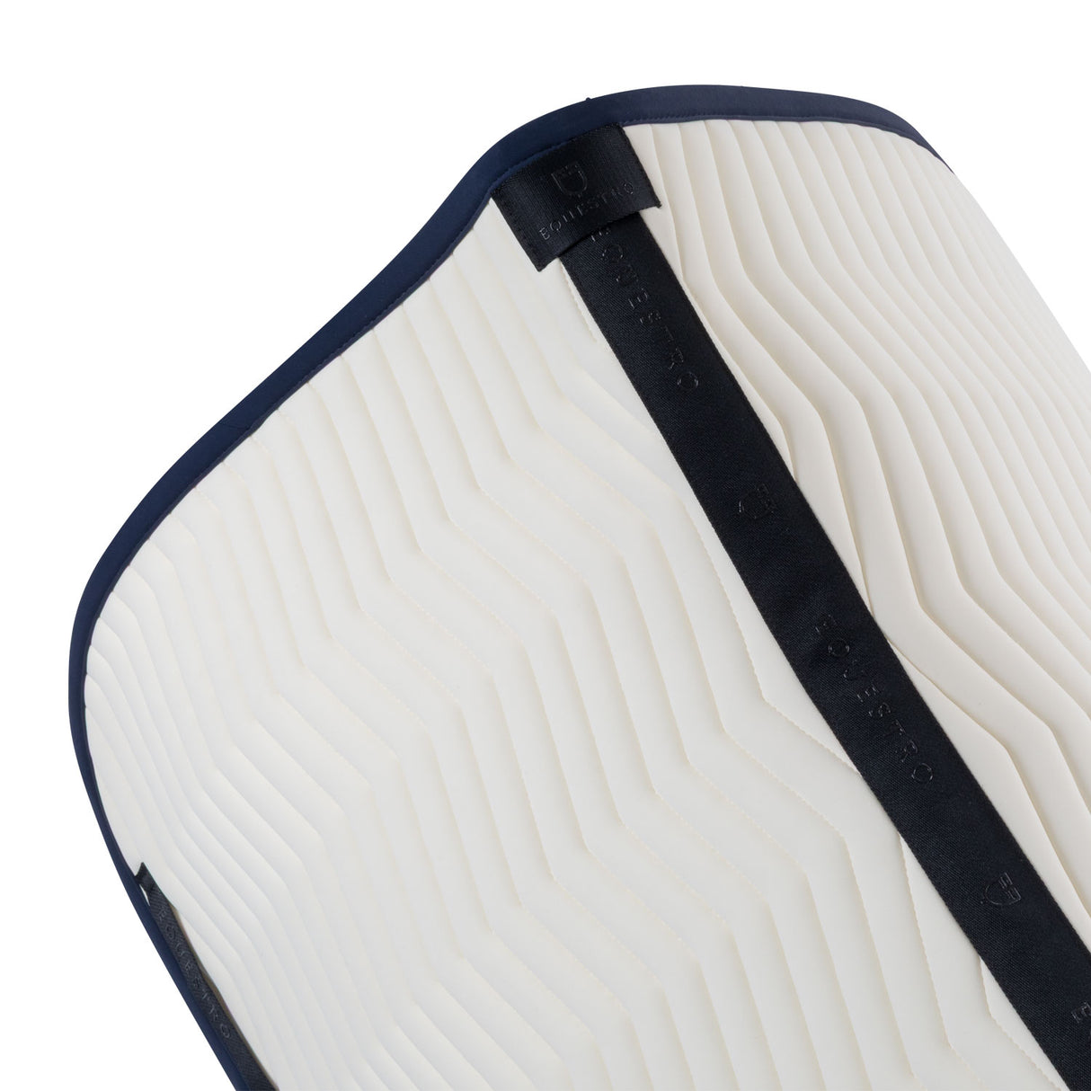 Equestro Wave Quilting Dressage Saddle Pad In Technical Fabric #colour_blue-white