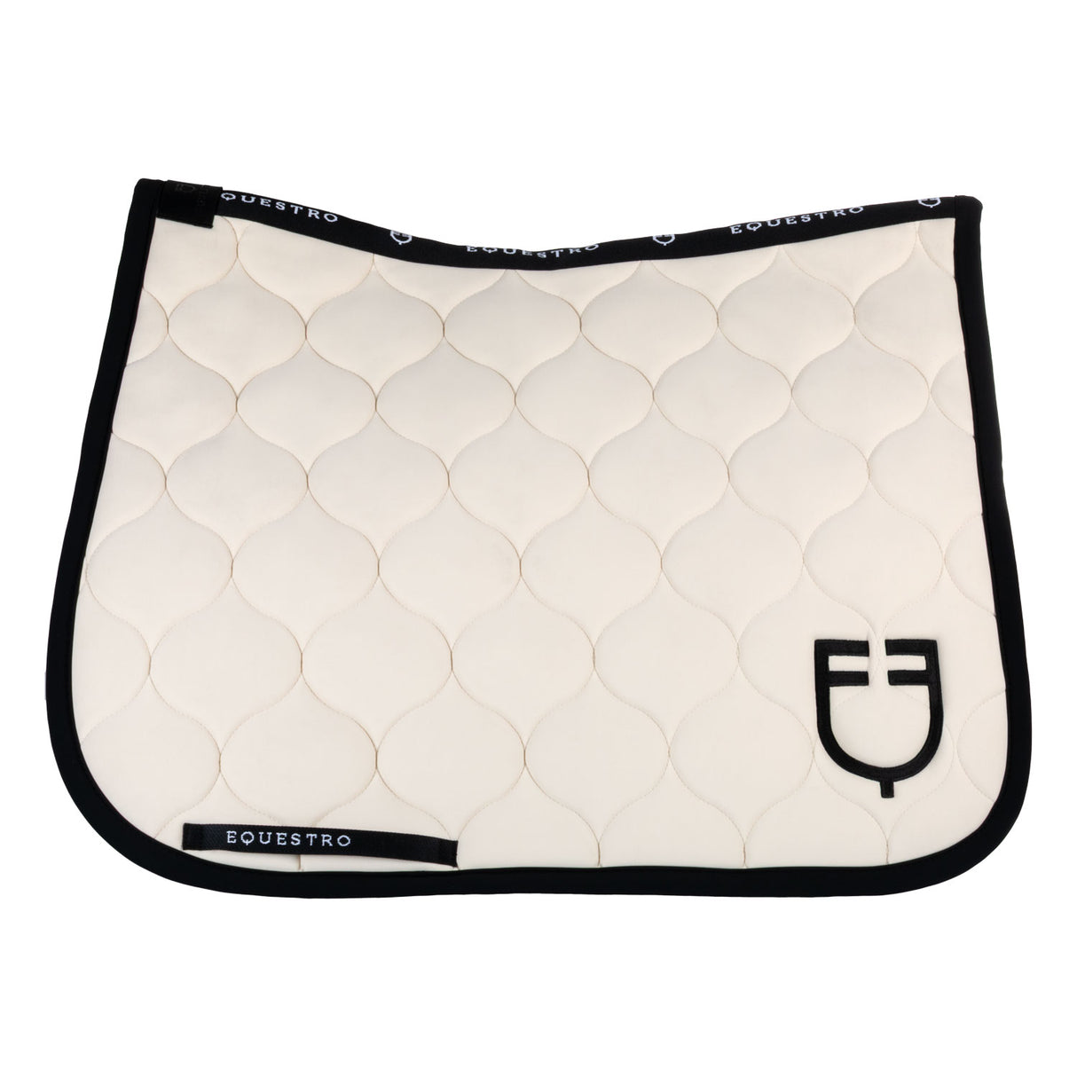 Equestro Dressage Saddle Pad With Onion Quilting #colour_beige