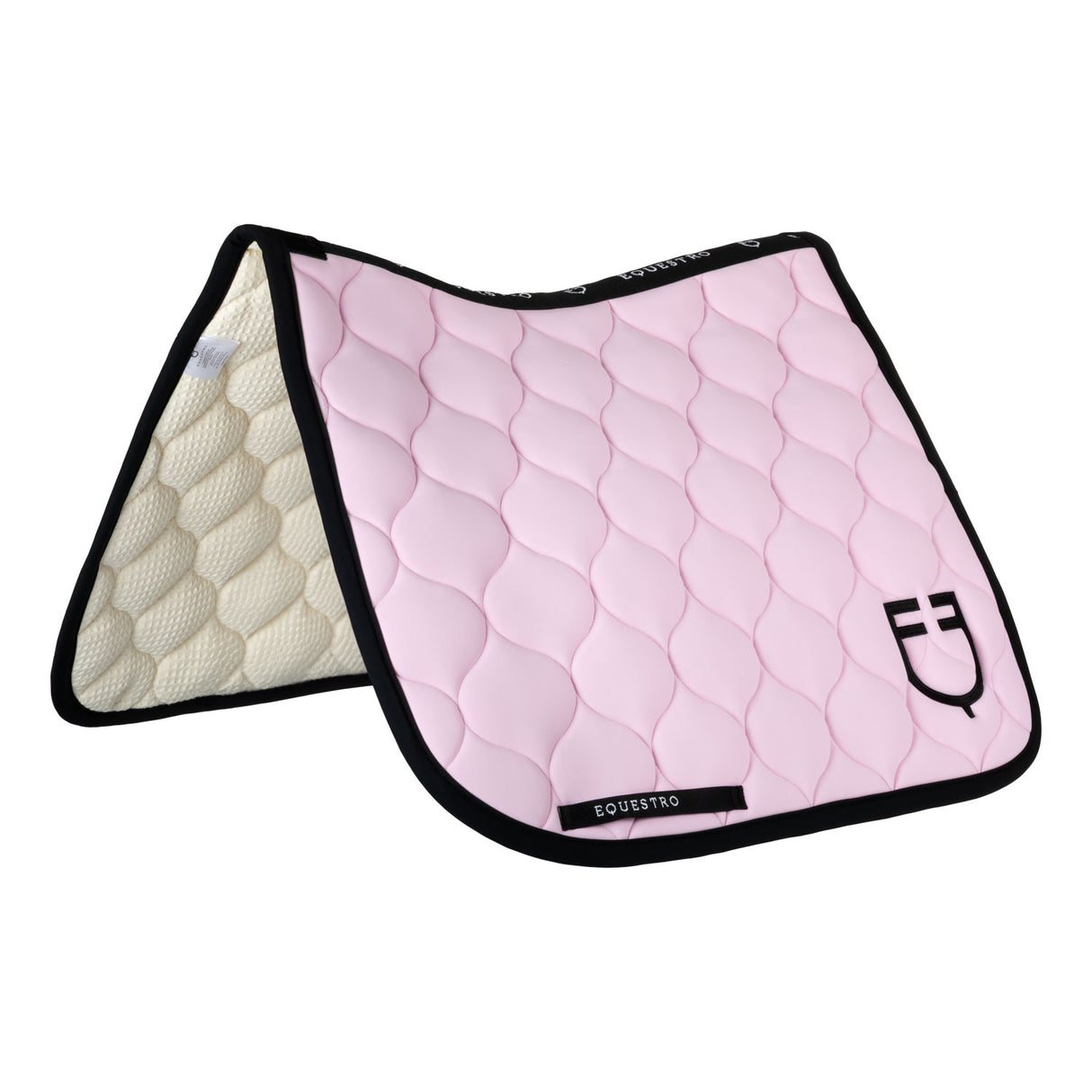 Equestro Dressage Saddle Pad With Onion Quilting #colour_pink