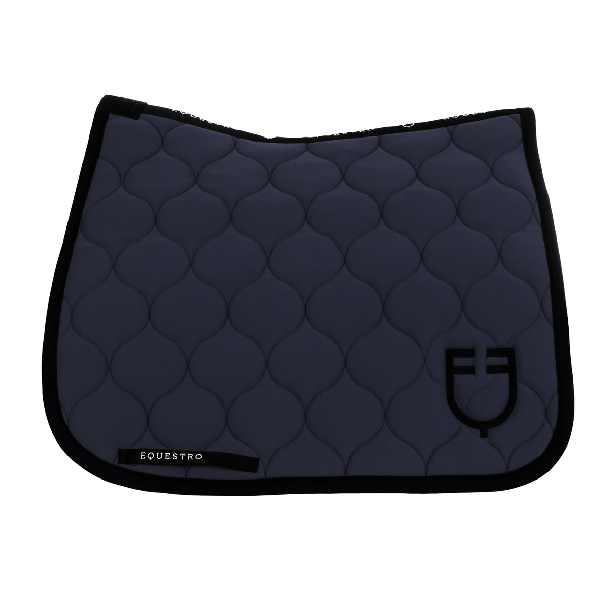 Equestro Dressage Saddle Pad With Onion Quilting #colour_blue