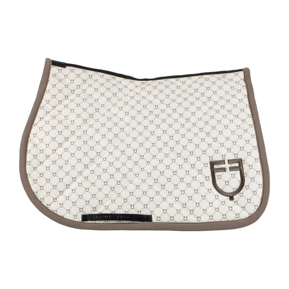 Jumping saddle pad with monogram print