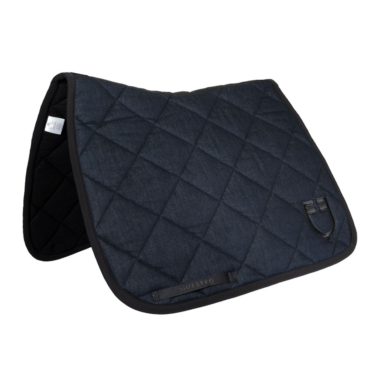 Dressage saddle pad in denim-effect technical fabric