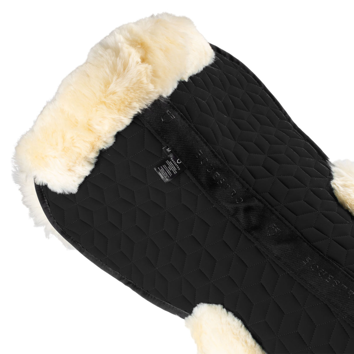 Equestro Technical Fabric Pad With Sheepskin #colour_black