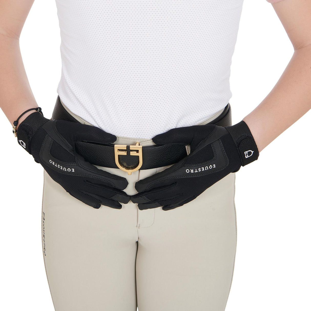 Equestro Kids' Gloves In Technical Fabric #colour_black