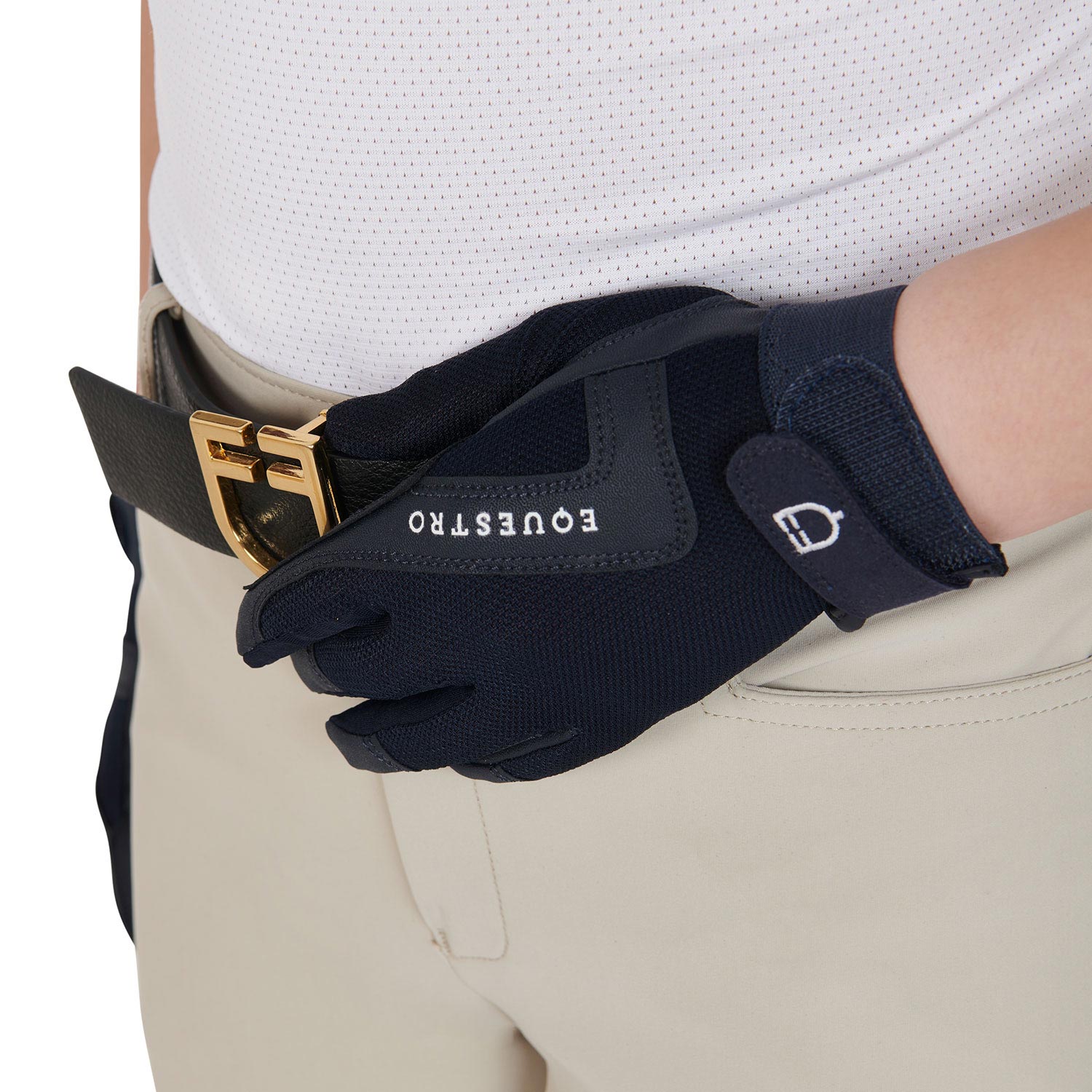 Equestro Kids' Gloves In Technical Fabric #colour_blue