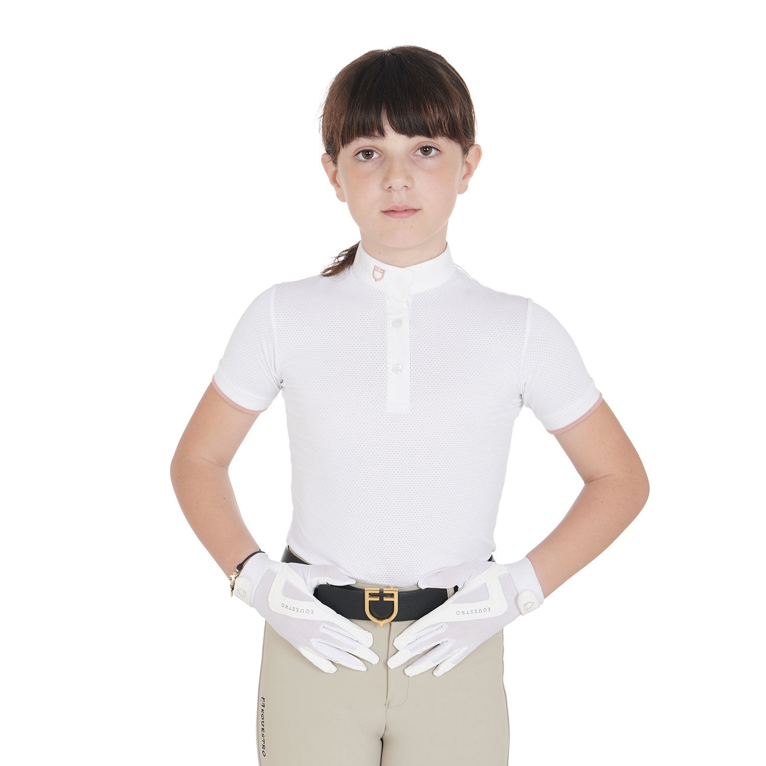 Equestro Kids' Gloves In Technical Fabric #colour_white