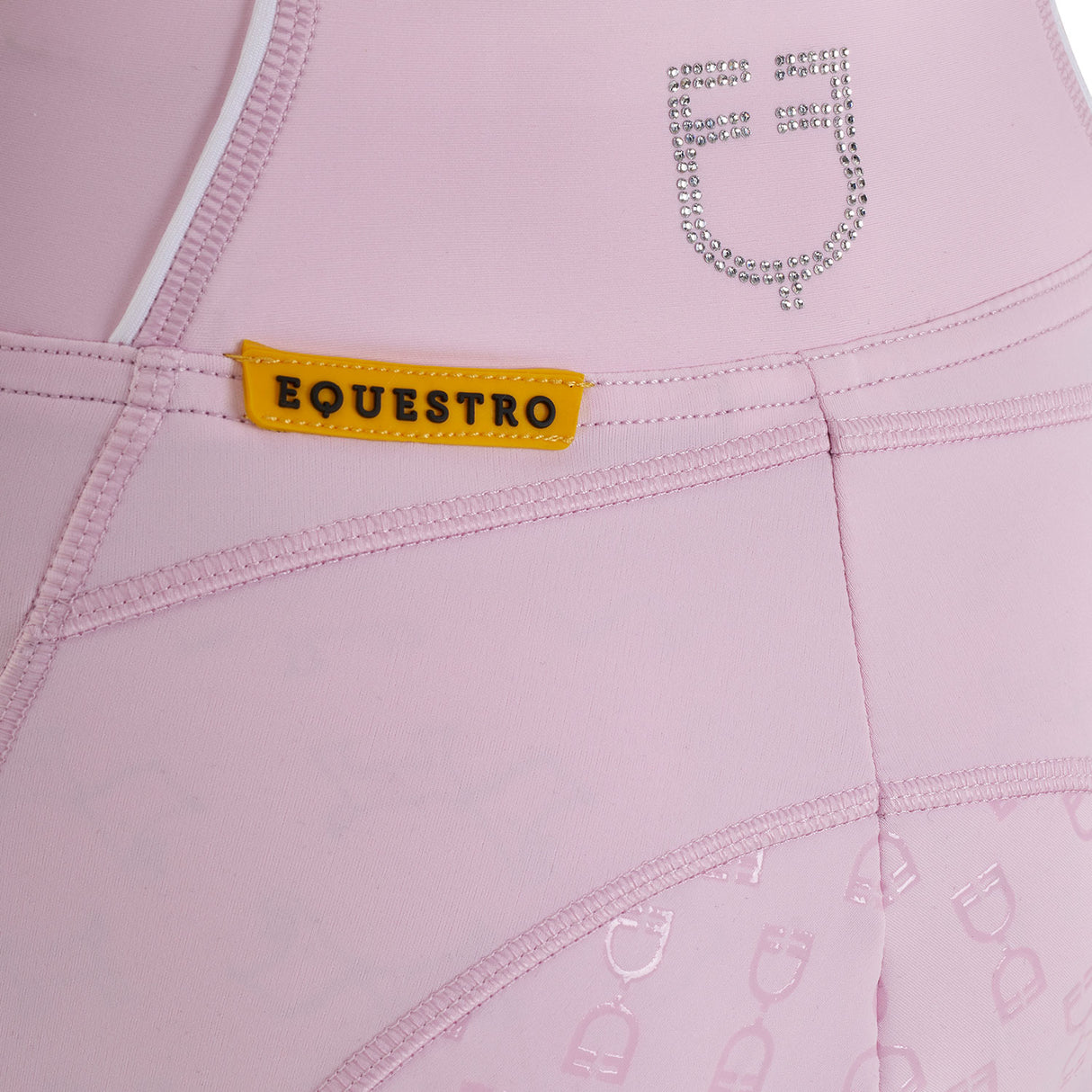 Equestro Women's Slim Fit High-Waisted Leggings with Rhinestones