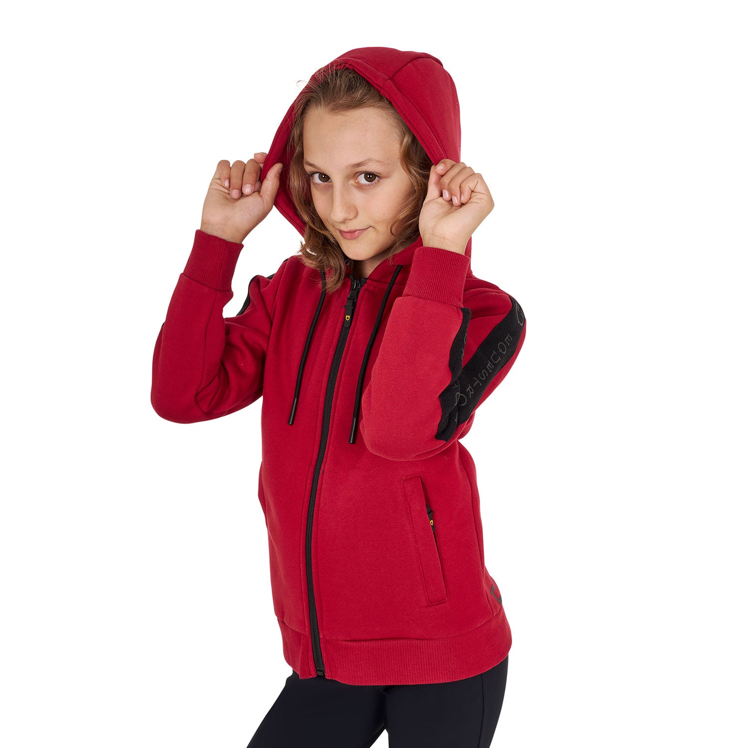 Equestro Girls' Full Zip Sweatshirt Inner Fleece #colour_burgundy