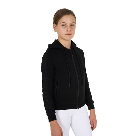 Equestro Girls' Full Zip Sweatshirt Inner Fleece #colour_black