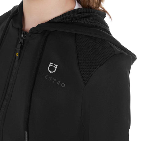 Equestro Girls' Cropped Hoodie #colour_black