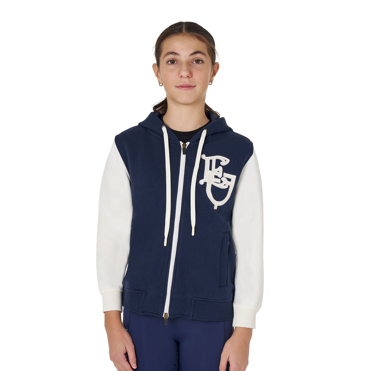 Girls' EQ two-tone hoodie with front zip