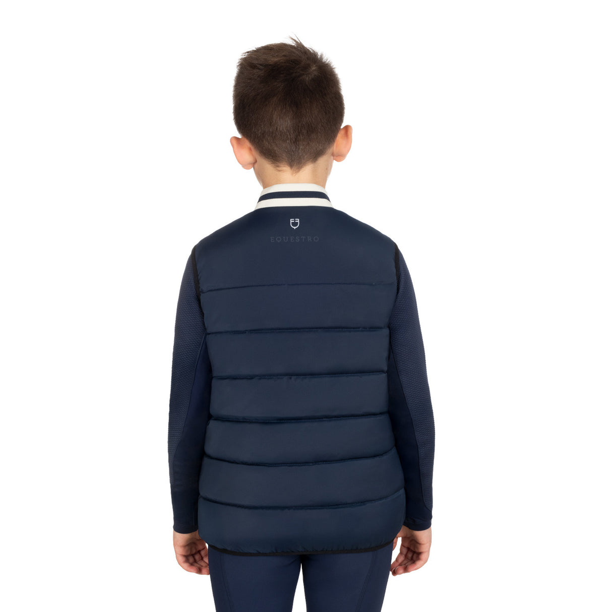Boys' technical vest with knit collar