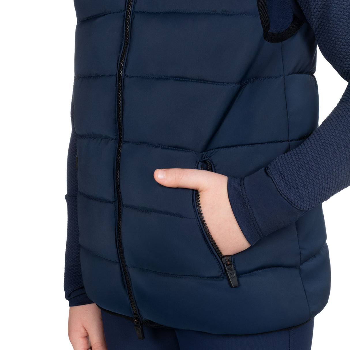Boys' technical vest with knit collar