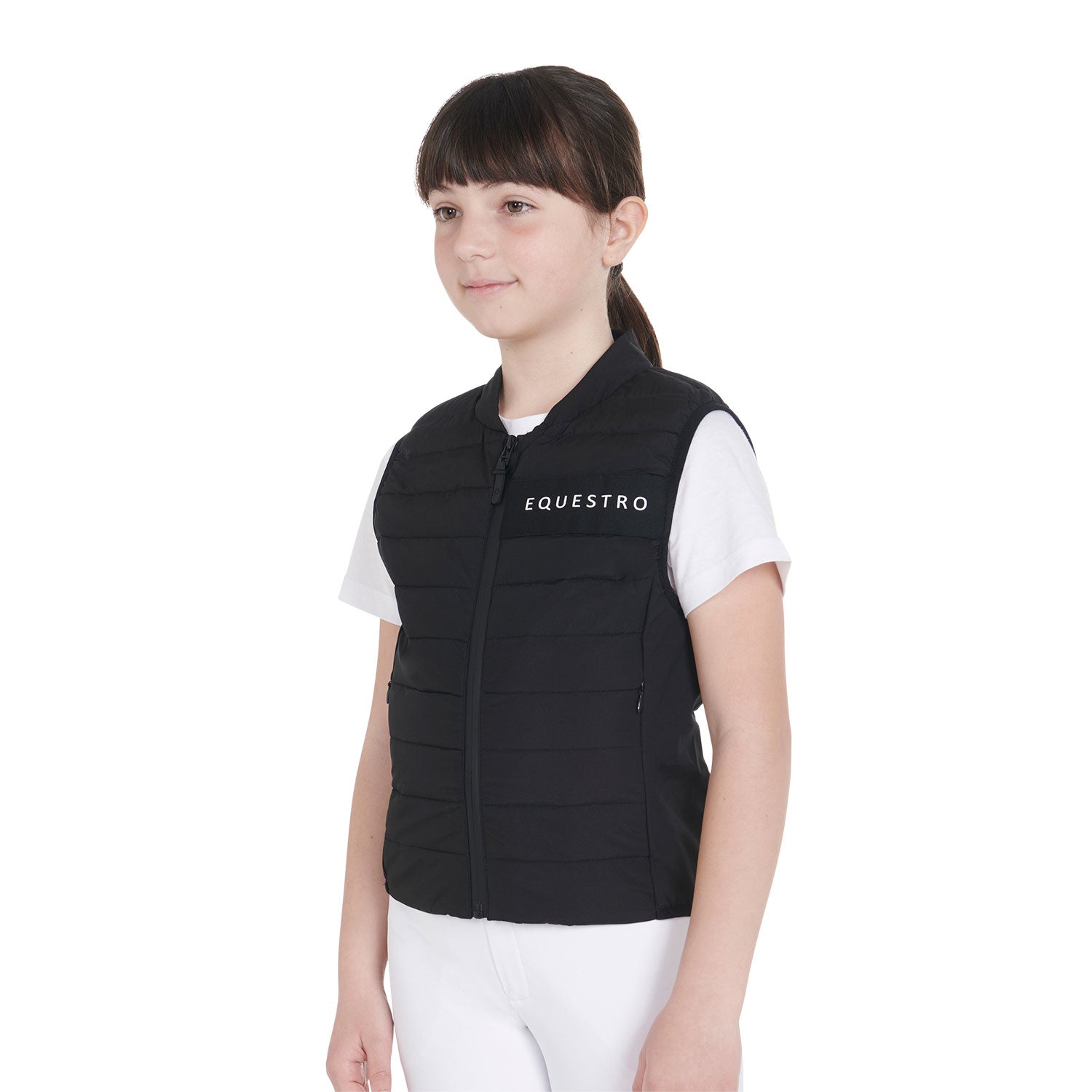 Equestro Kids' Vest In Technical Fabric #colour_black