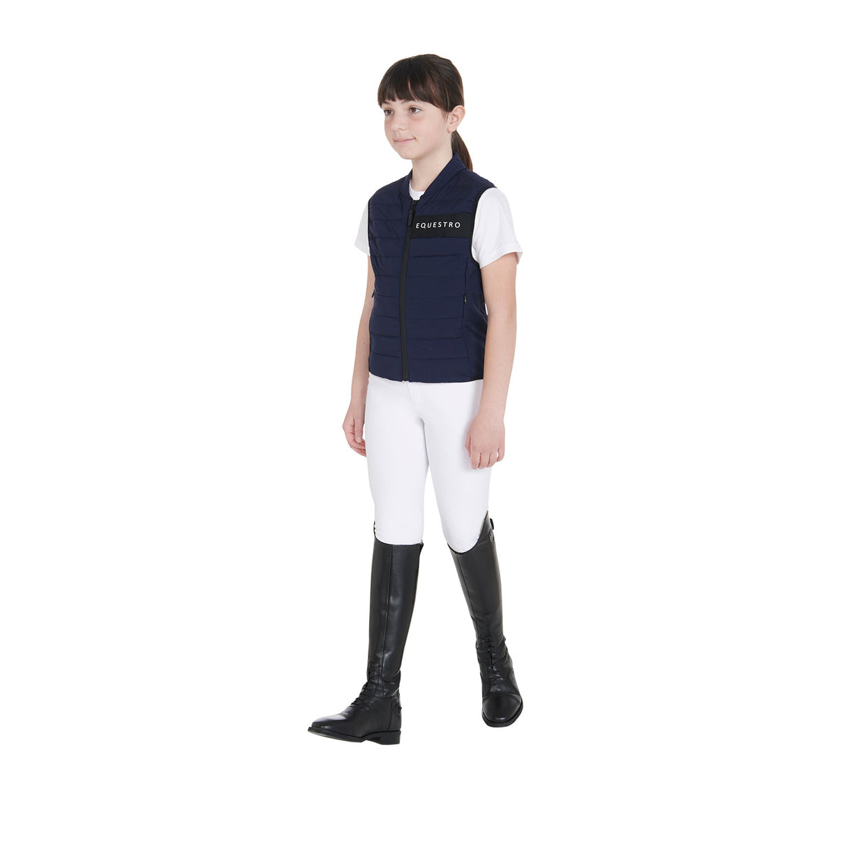Equestro Kids' Vest In Technical Fabric #colour_blue