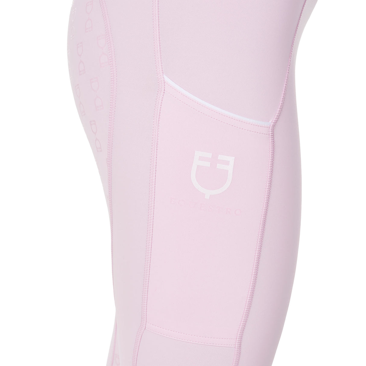 Equestro Girls' Slim Fit Grip Leggings With Logo