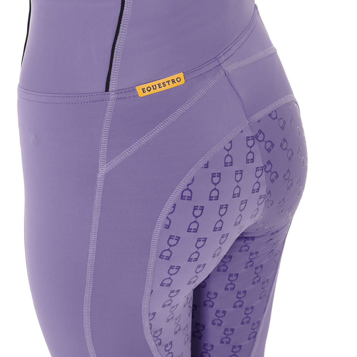 Equestro Girls' Slim Fit Grip Leggings With Logo