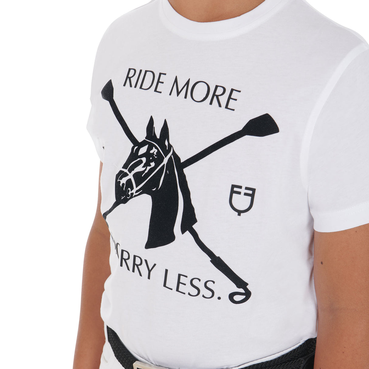 Equestro Kids' T-Shirt With Equestrian Print #colour_white