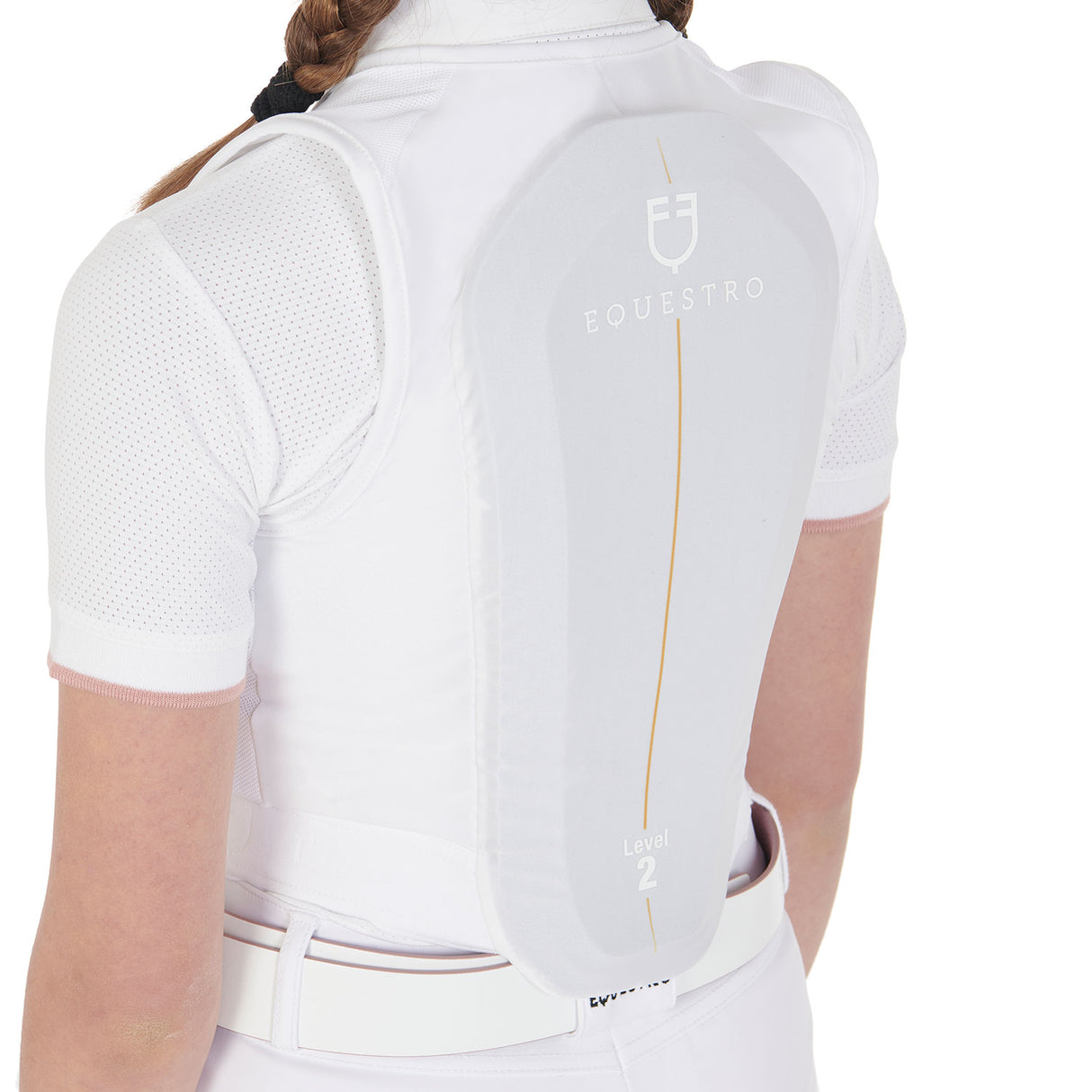 Equestro Kids' Level 2 Back Protector With Chest Padded #colour_white