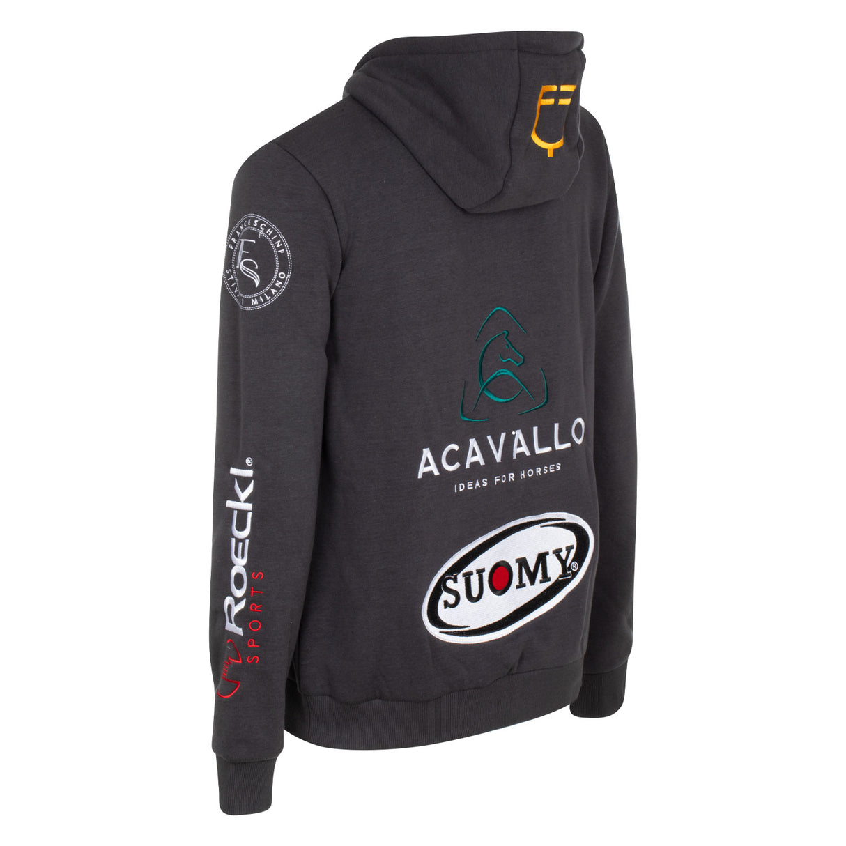 Equestro Men's Hoddie With Multilogo Patches #colour_grey