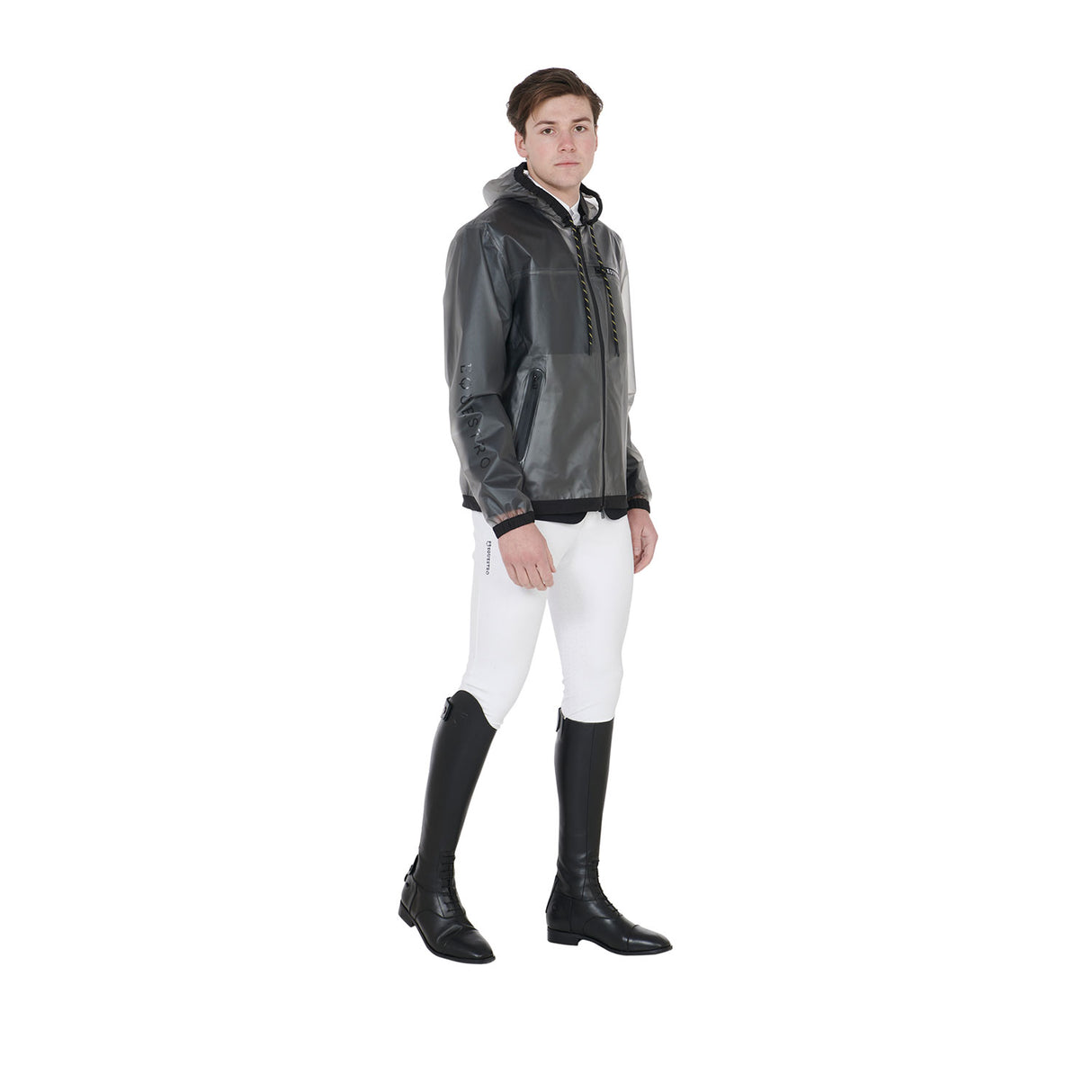 Equestro Men's Transparent Technical Raincoat #colour_grey