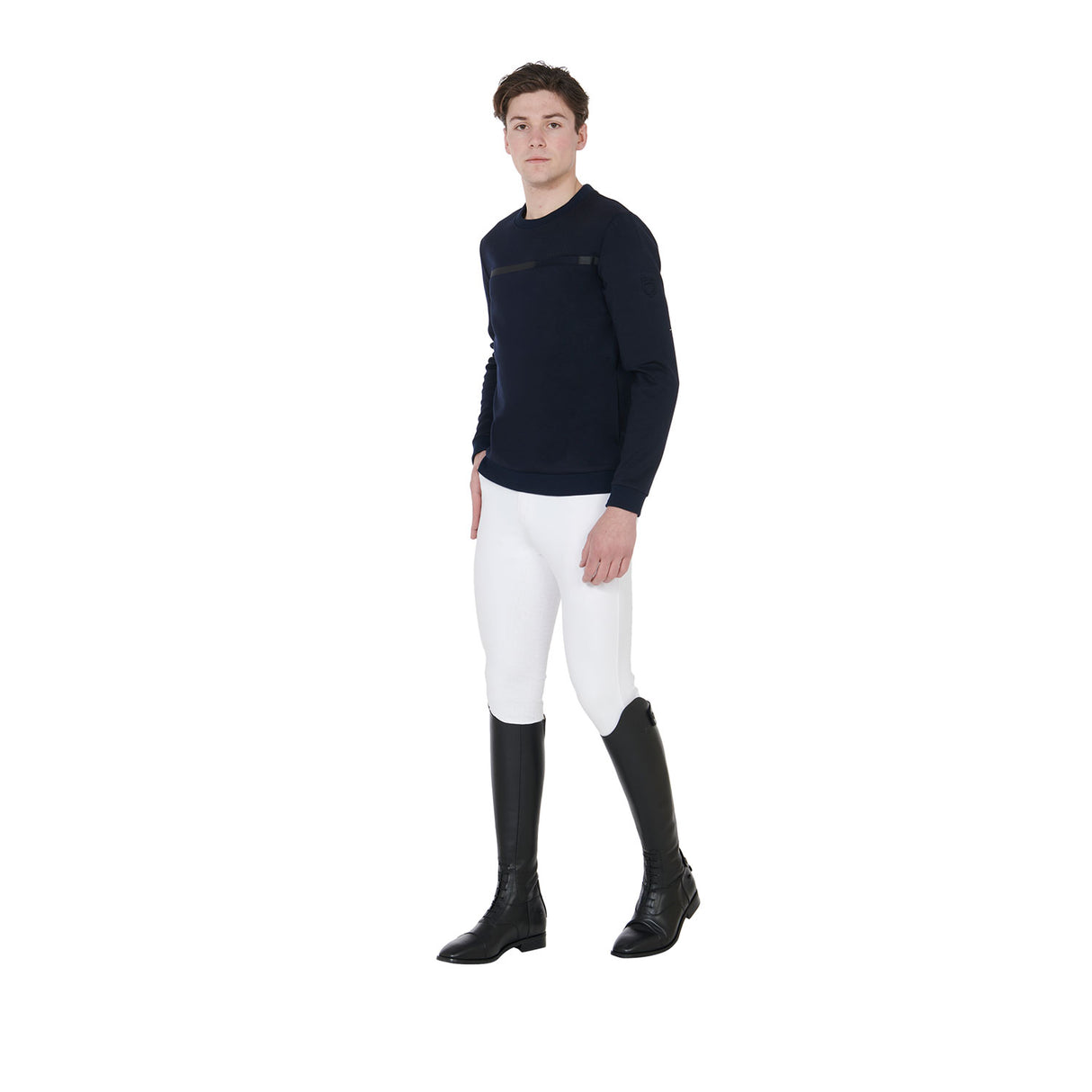 Equestro Men's Interlock Crewneck Sweatshirt #colour_blue