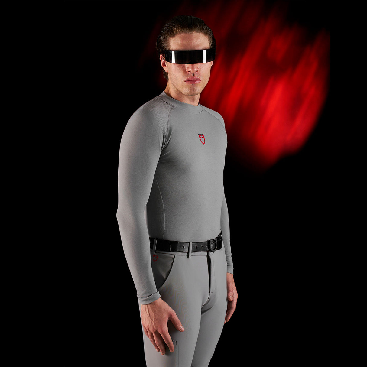 Equestro Equestro Ridertechnology Men's Base Layer Long Sleeves #colour_grey