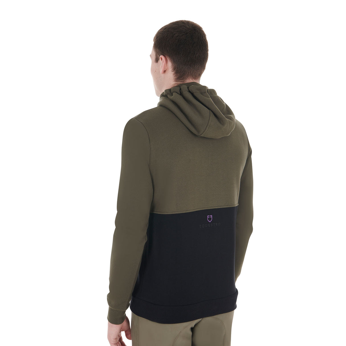 Equestro Men's Hooded Sweatshirt With Fleece Inside #colour_green