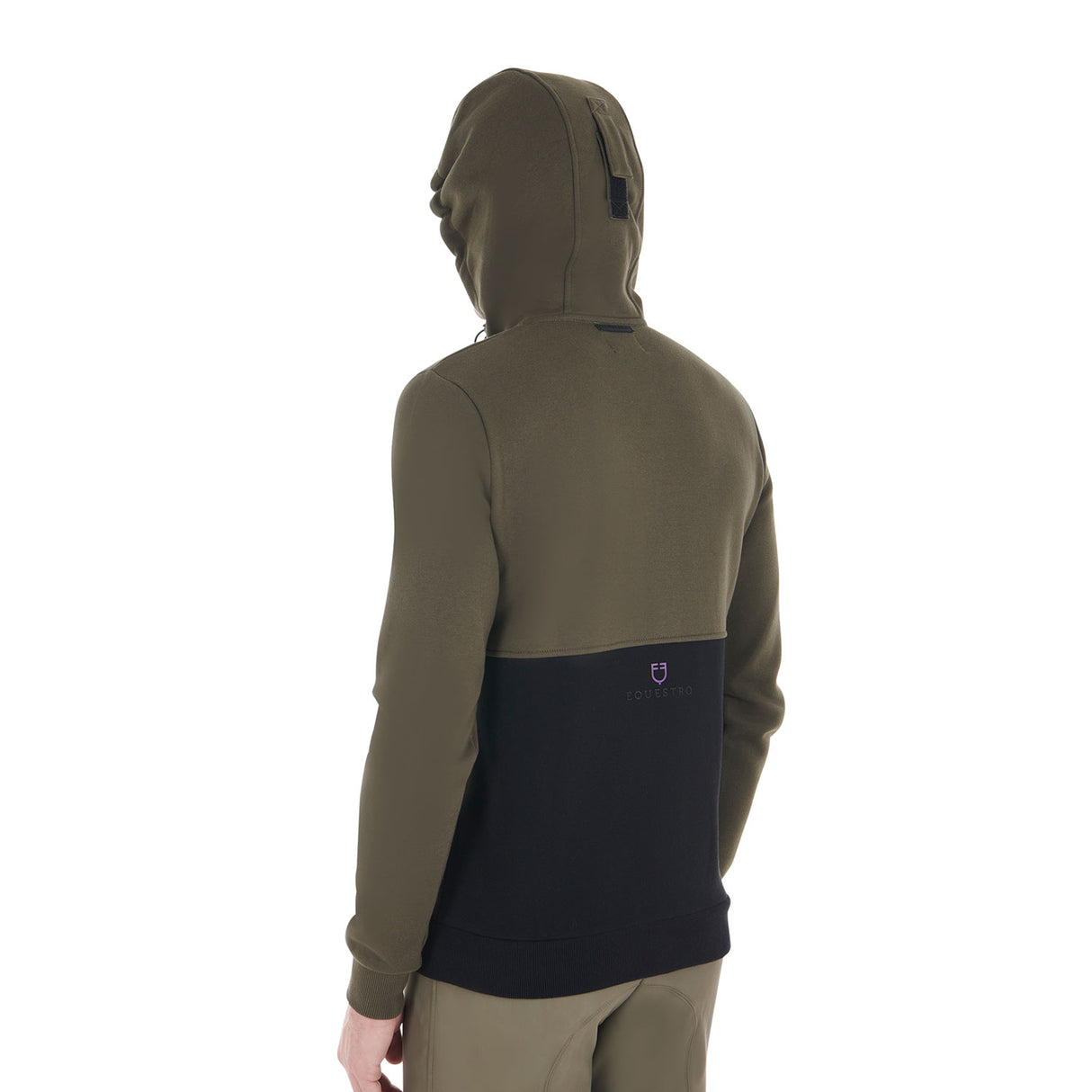 Equestro Men's Hooded Sweatshirt With Fleece Inside #colour_green