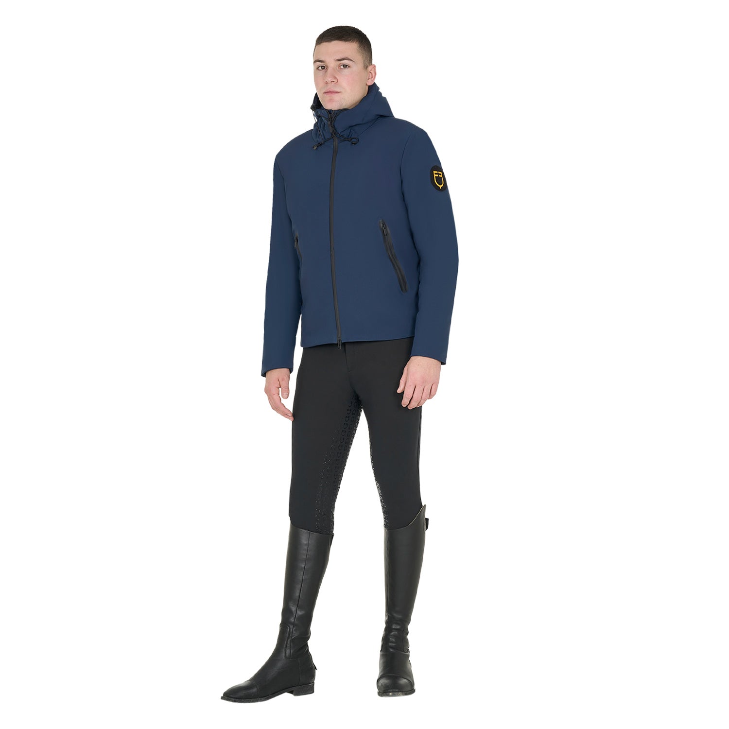 Equestro Men's Waterproof And Windproof Jacket In Nylon #colour_blue