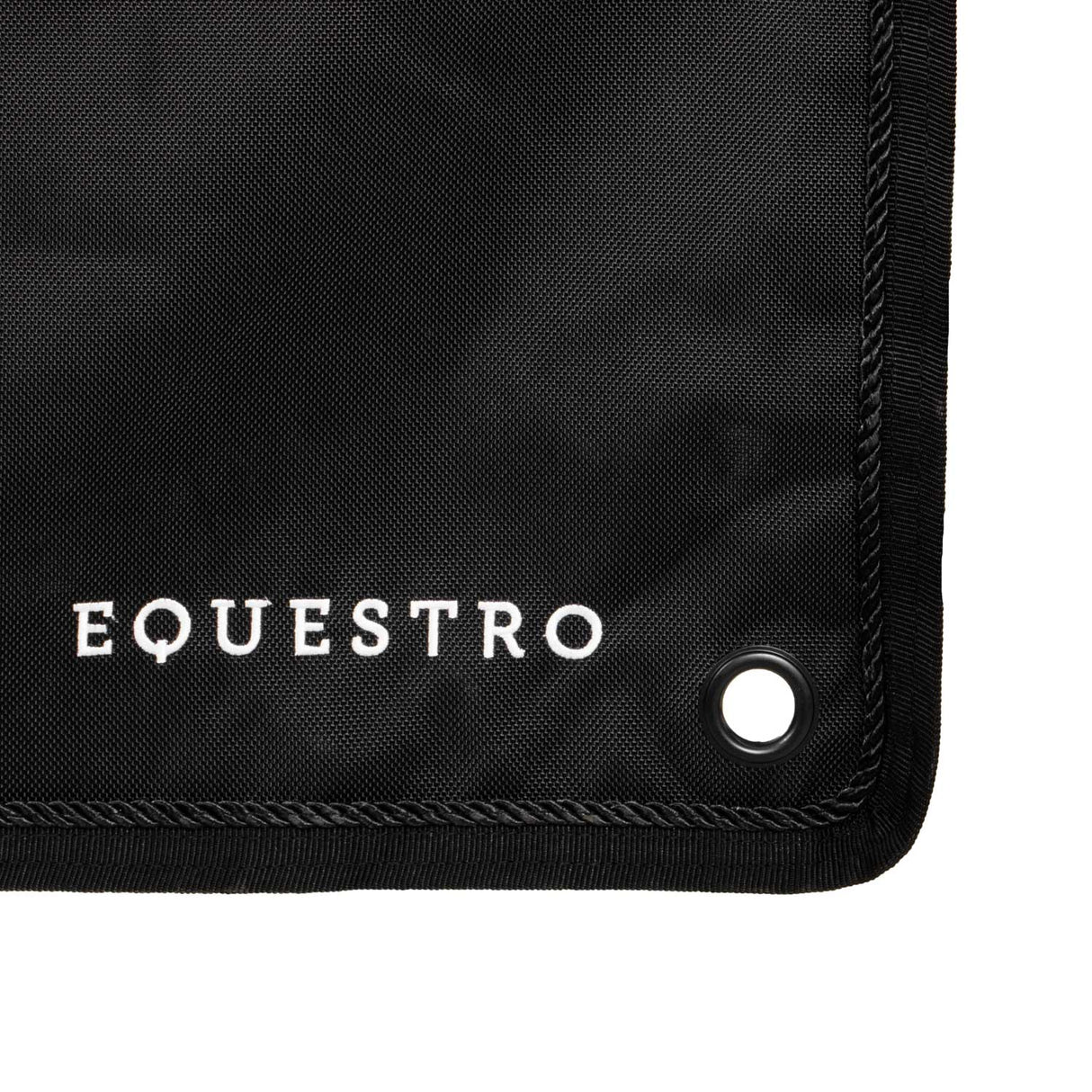 Equestro Long Stable Curtain With Embroidered Logo #colour_black