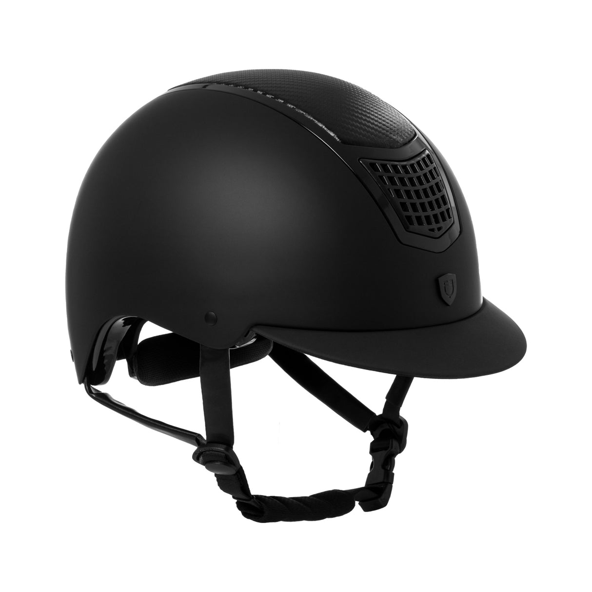 Equestro Unisex Helmet Carbon Insert And Shiny Frame Homologation En 1384-2023 #colour_black