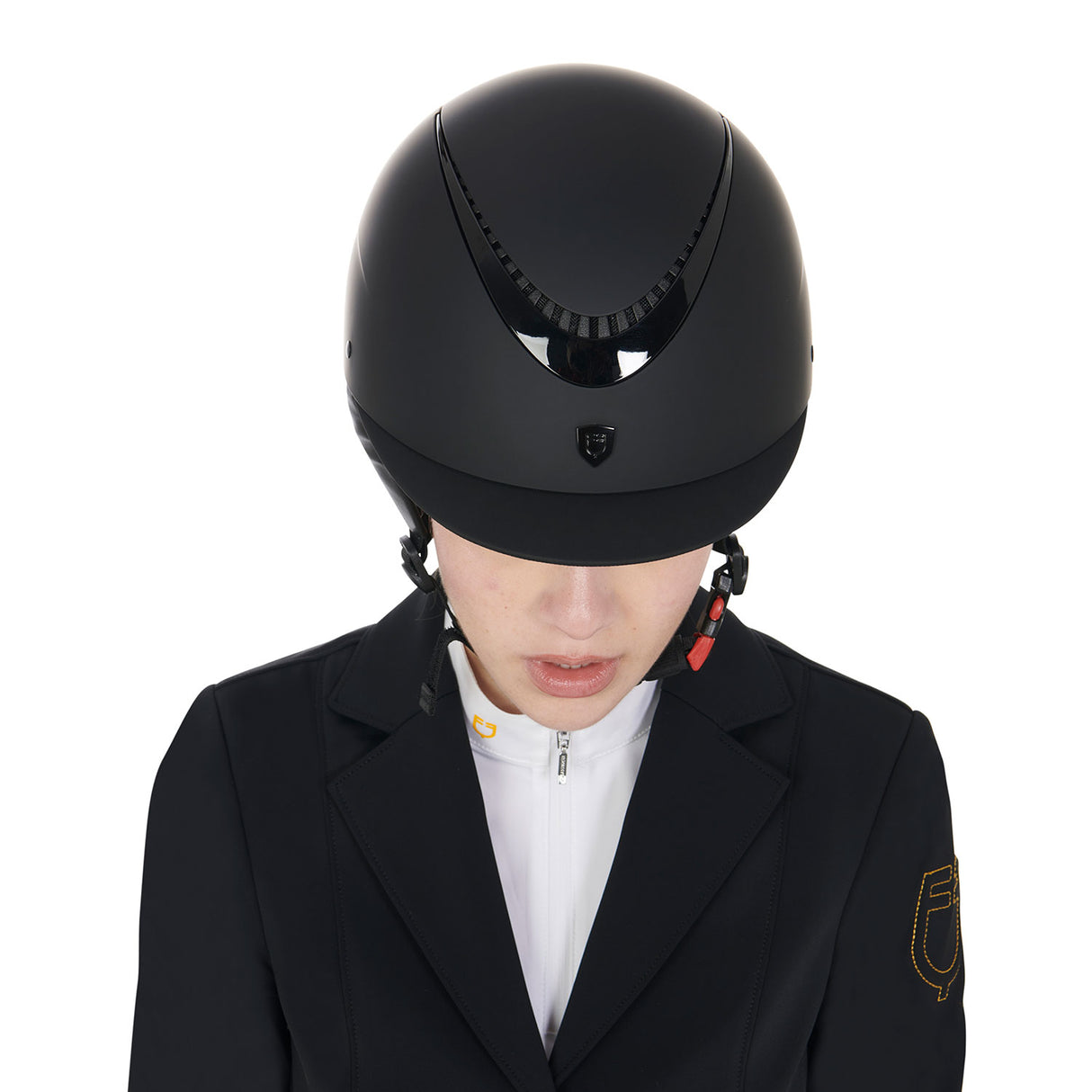 Equestro Unisex Helmet With Shiny Frame #colour_black