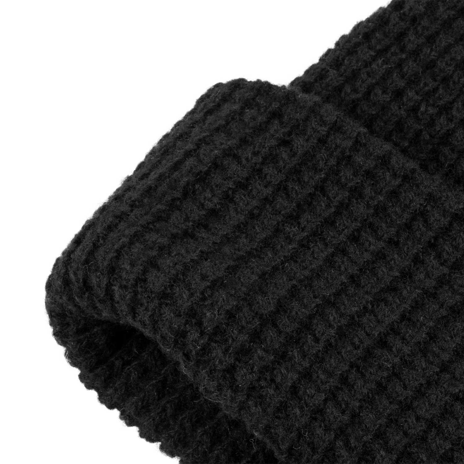 Equestro Unisex Ribbed Wool Beanie With Logo #colour_black