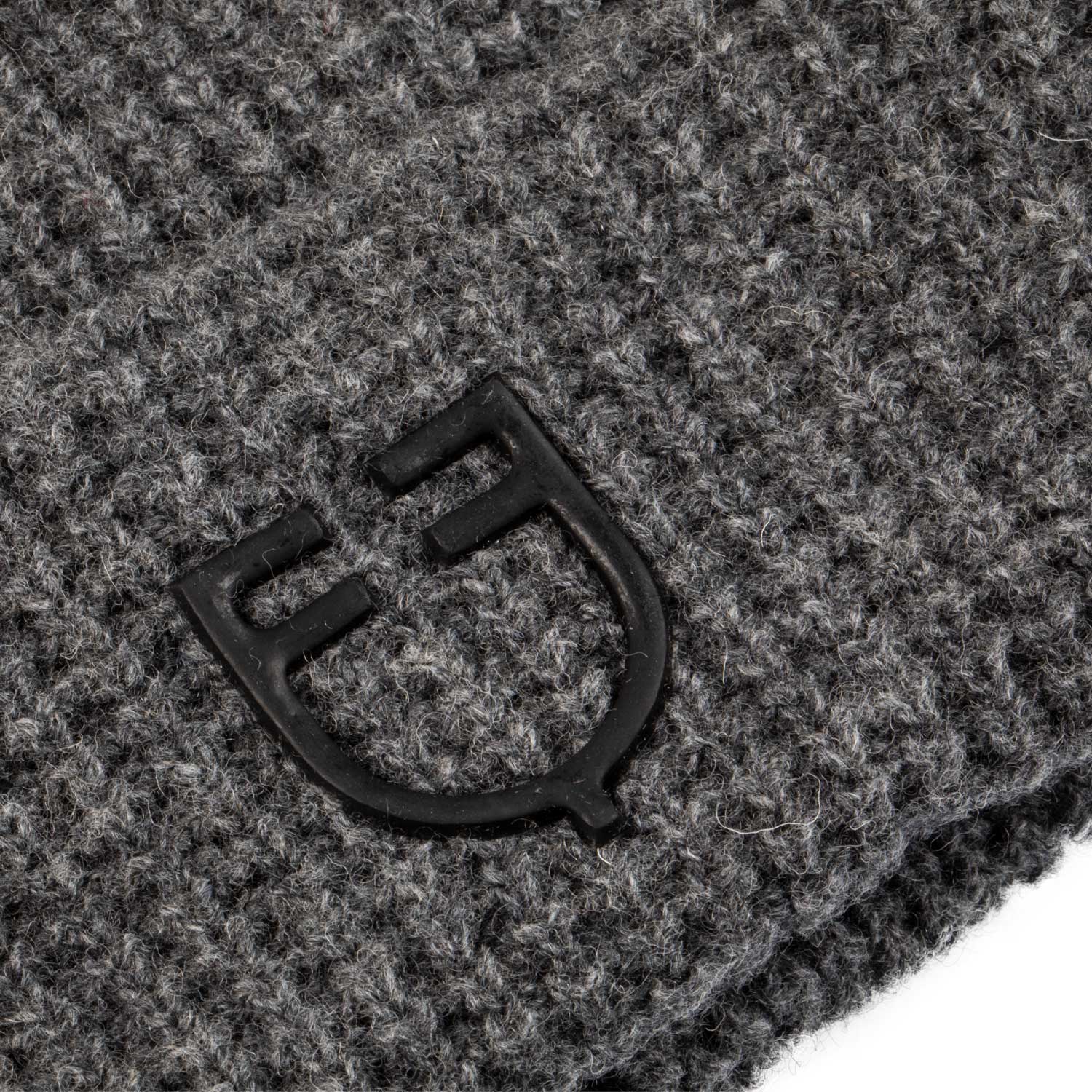 Equestro Unisex Ribbed Wool Beanie With Logo #colour_grey