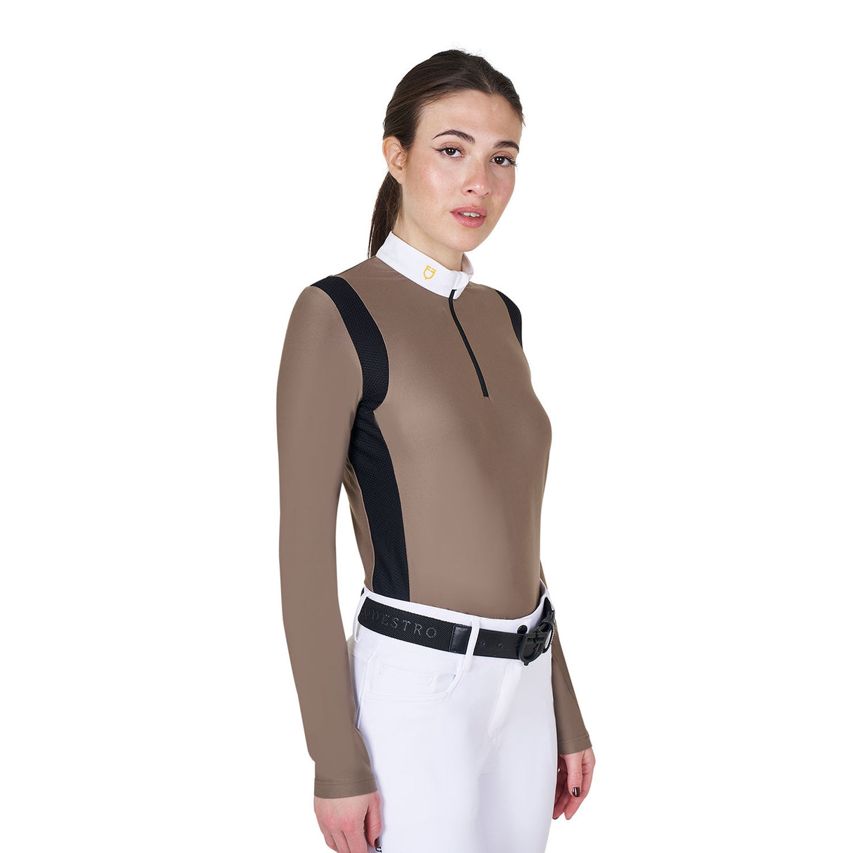Women's slim fit polo shirt in technical fabric