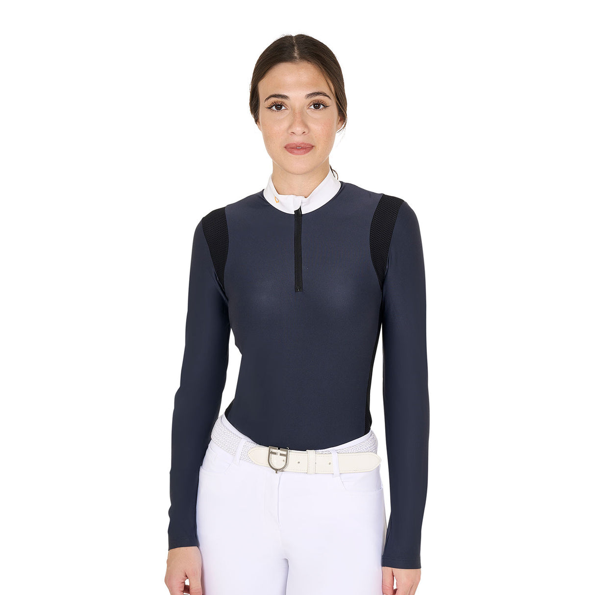 Women's slim fit polo shirt in technical fabric