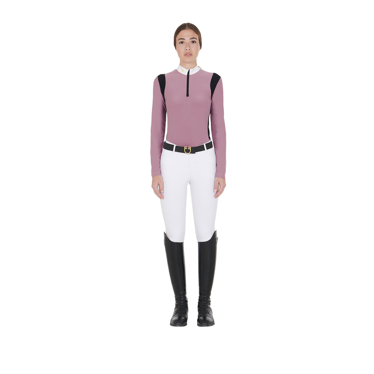 Women's slim fit polo shirt in technical fabric