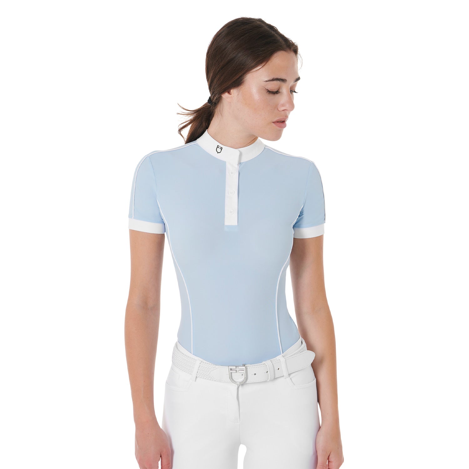 Equestro Women's Competition Body Polo Shirt #colour_blue