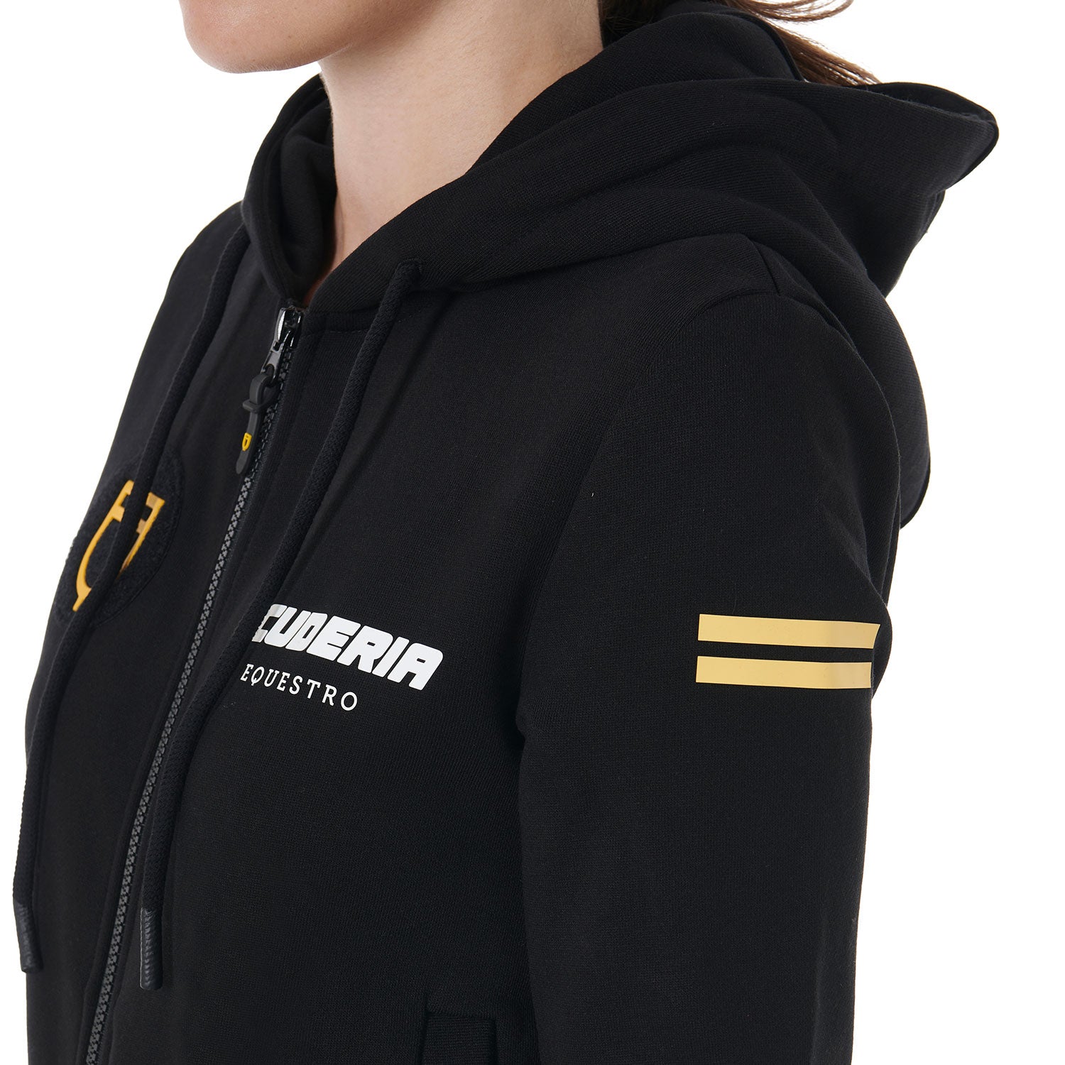 Equestro Scuderia Equestro Women's Hooded Sweatshirt French Terry #colour_black