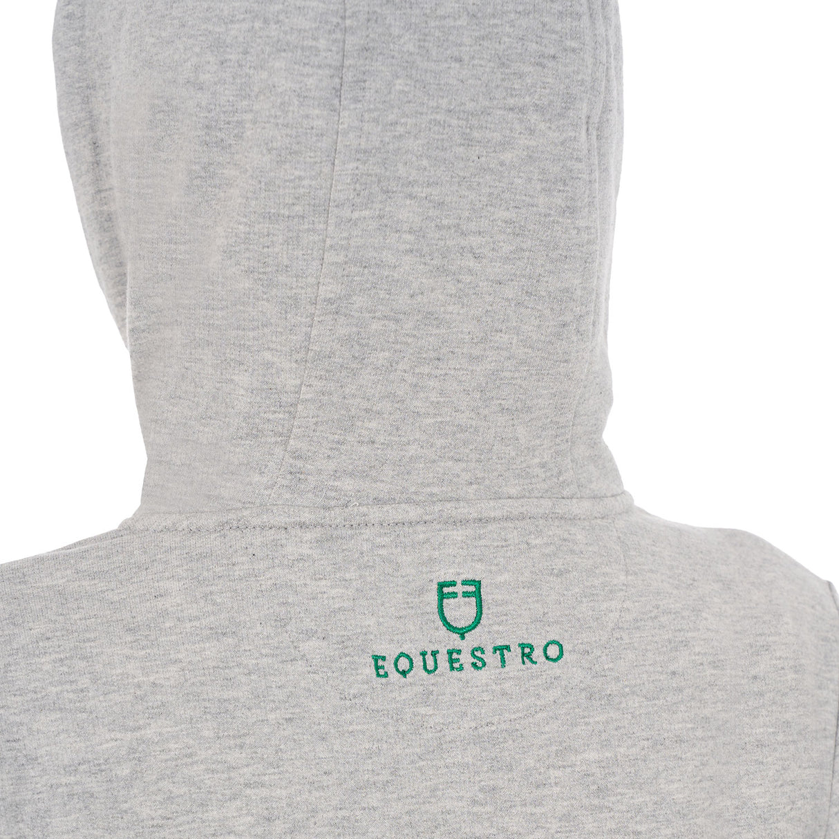Equestro Women's Hoodie With Zip And Sponge Lettering #colour_grey-green