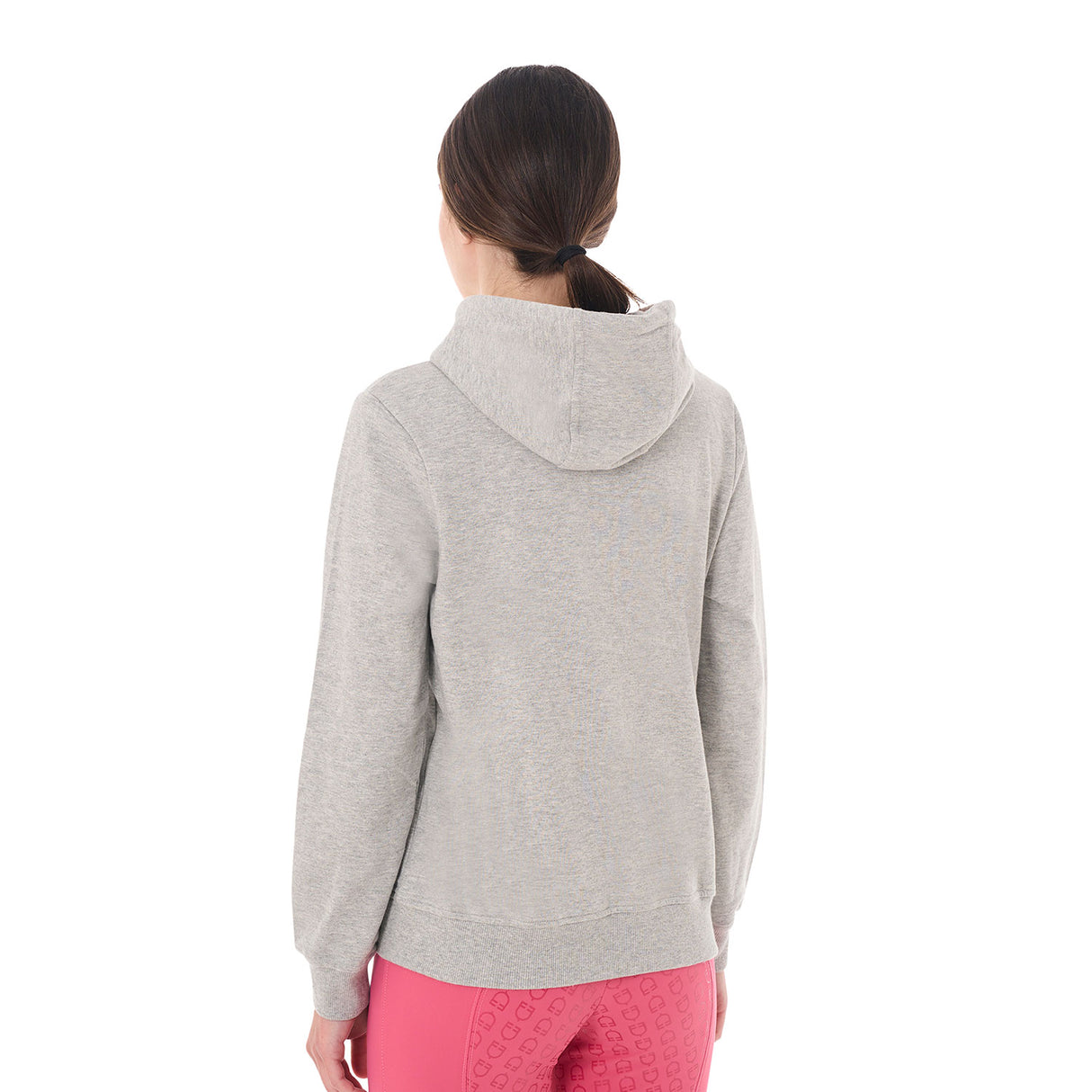 Equestro Women's Hoodie With Zip And Sponge Logo #colour_grey-fucsia