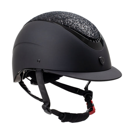 Equestro Narrow Visor Helmet With Rhinestones En 1384-2023 Homologation #colour_black