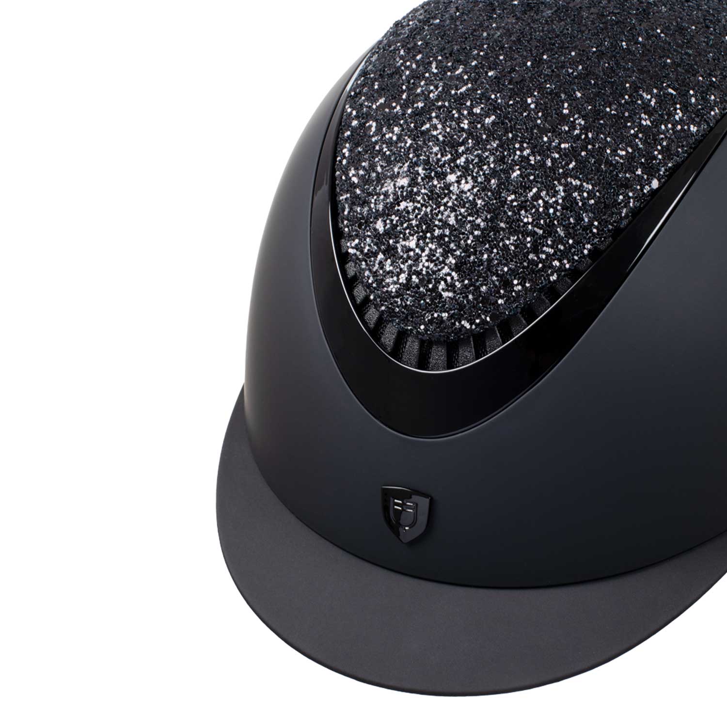 Equestro Narrow Visor Helmet With Rhinestones En 1384-2023 Homologation #colour_black