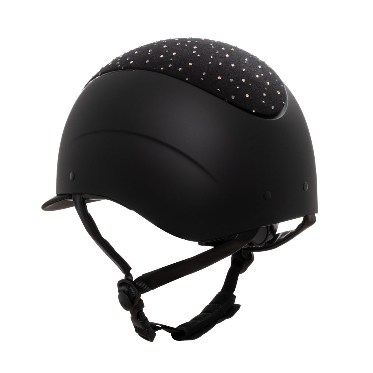 Equestro Matt Helmet With Narrow Visor And Rhinestone Logo Homologation En 1384-2023