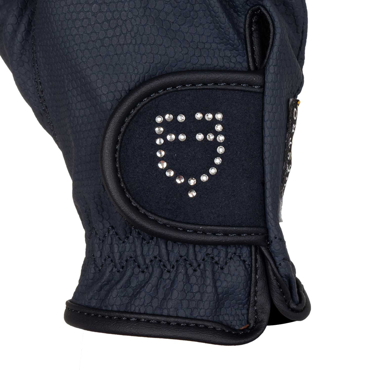 Equestro Women's Gloves In Soft Technical Fabric With Glitter Logo #colour_blue