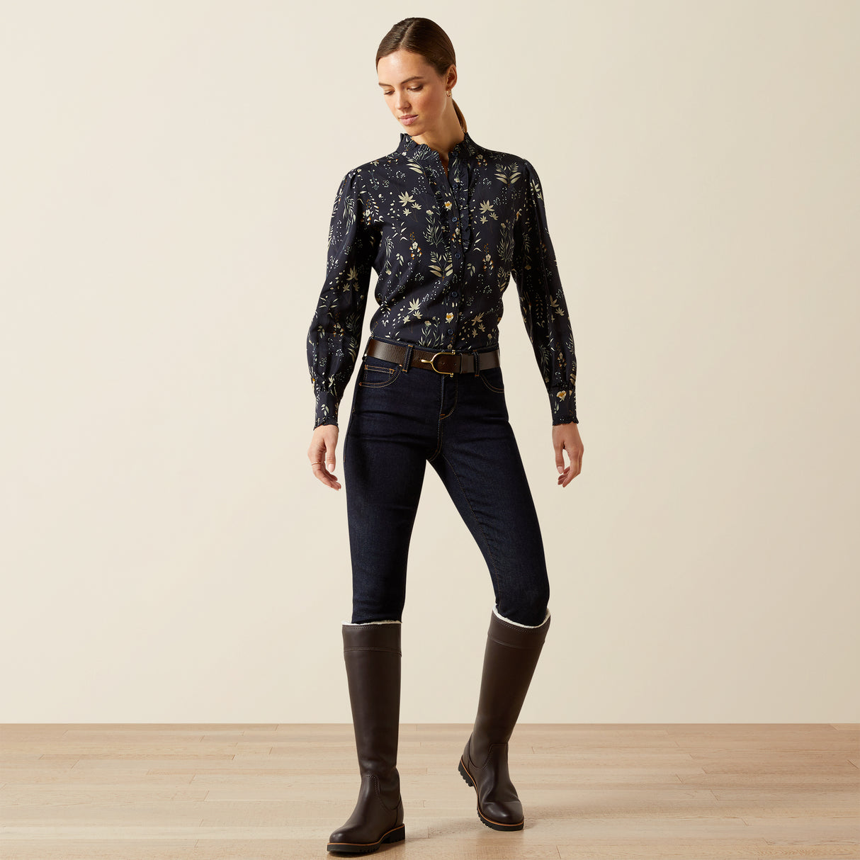 Ariat Women's Cricklade Blouse #colour_navy-floral-print