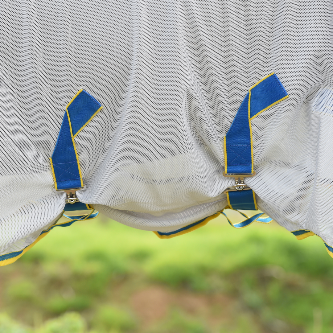 Weatherbeeta Comfitec Zephyr Plus Mesh Combo Neck #colour_silver-blue-lemon