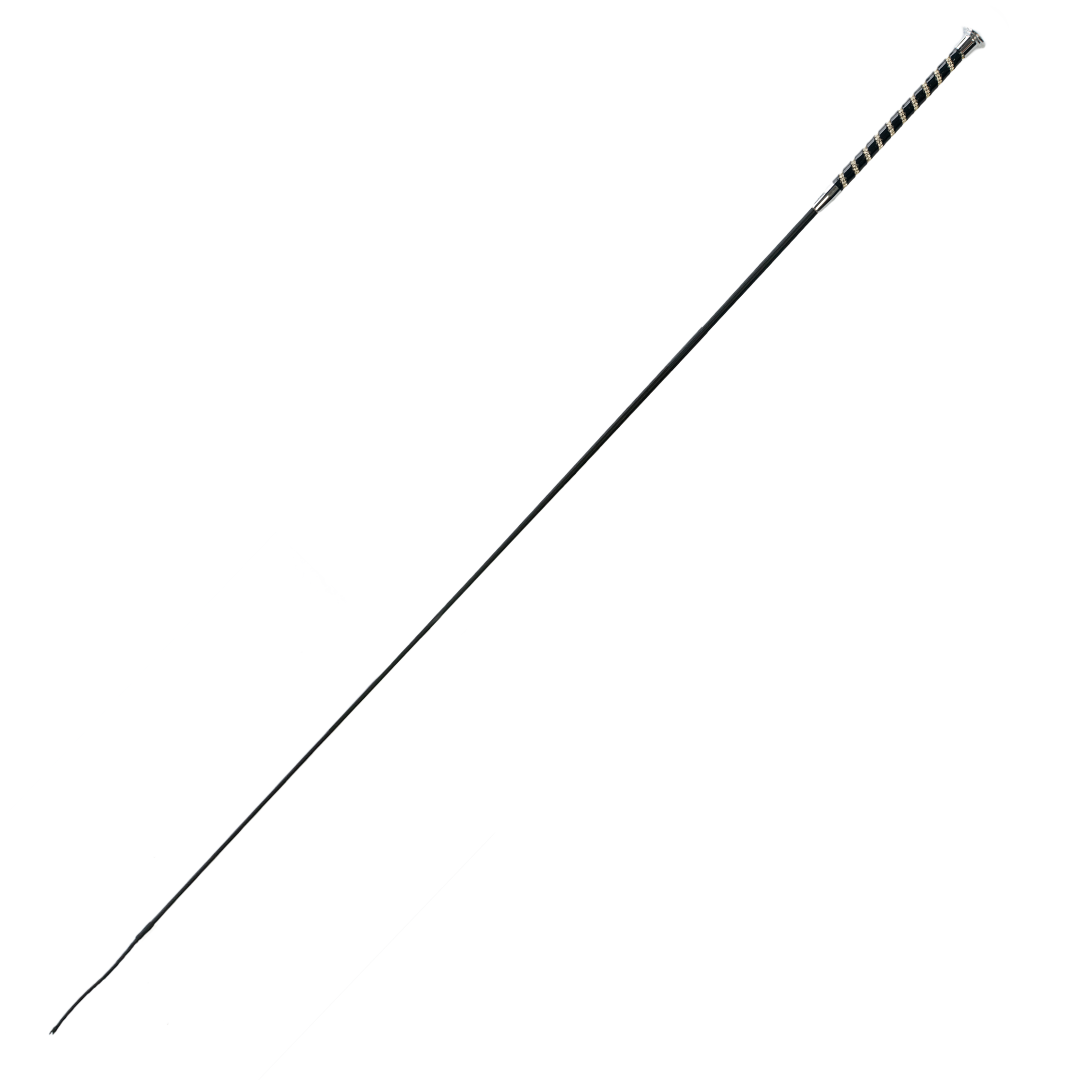 GS Equestrian Sparkle Dressage Whip with 11cm Flick #colour_black-silver